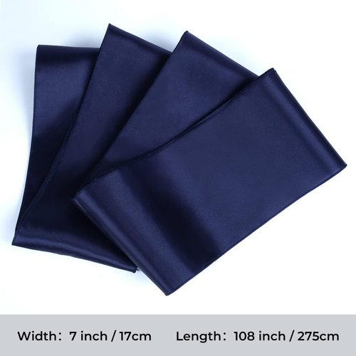 Babenest Satin Chair Sashes - 30 Pcs Upgraded Ribbons & Bows for Weddings & Events | Navy Blue