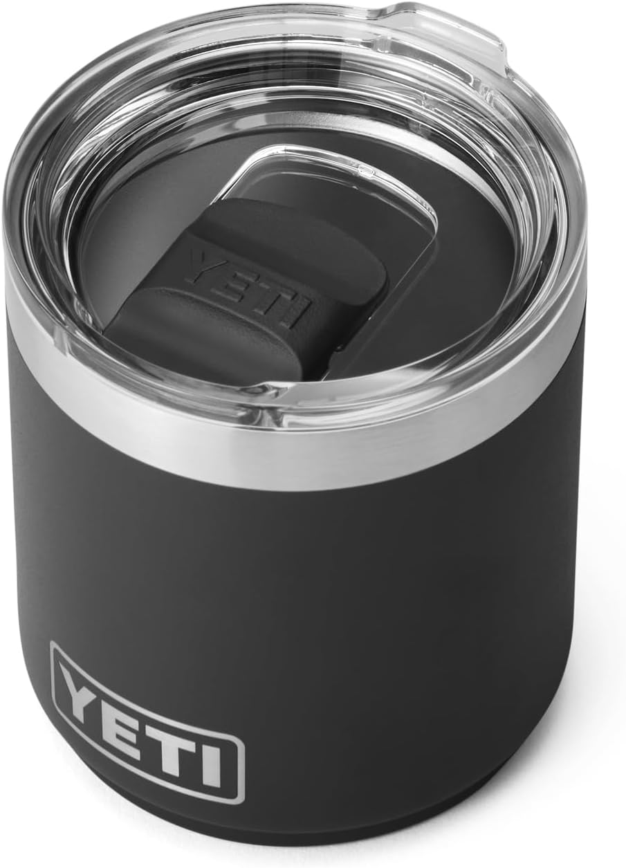YETI Rambler 10 oz Lowball - Vacuum Insulated Stainless Steel with MagSlider Lid | Black Finish