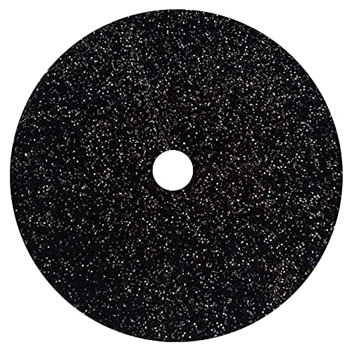 Black Sequin Velvet Christmas Tree Skirt - 21 Inch Small Holiday Tree Mat