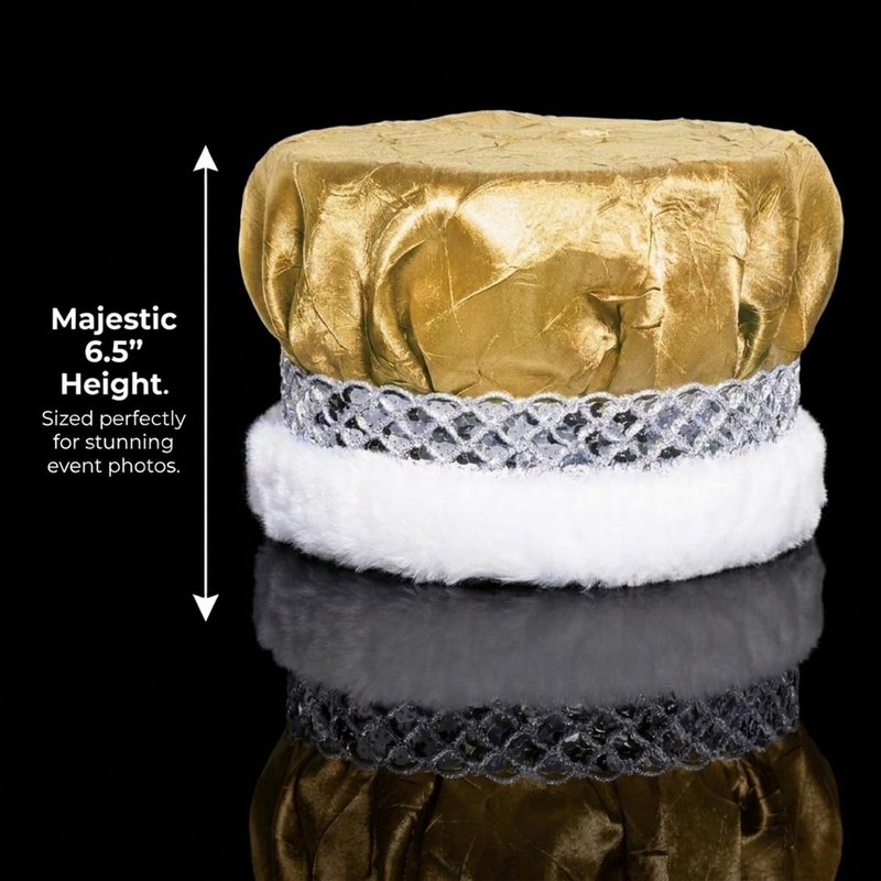 Anderson’s Royal Grandeur Coronation Set, Gold Crushed Satin King Crown and Sparkling Rhinestone Mirabella Tiara for Prom, Homecoming, Winter Formals, Special Events and Dance Coronations