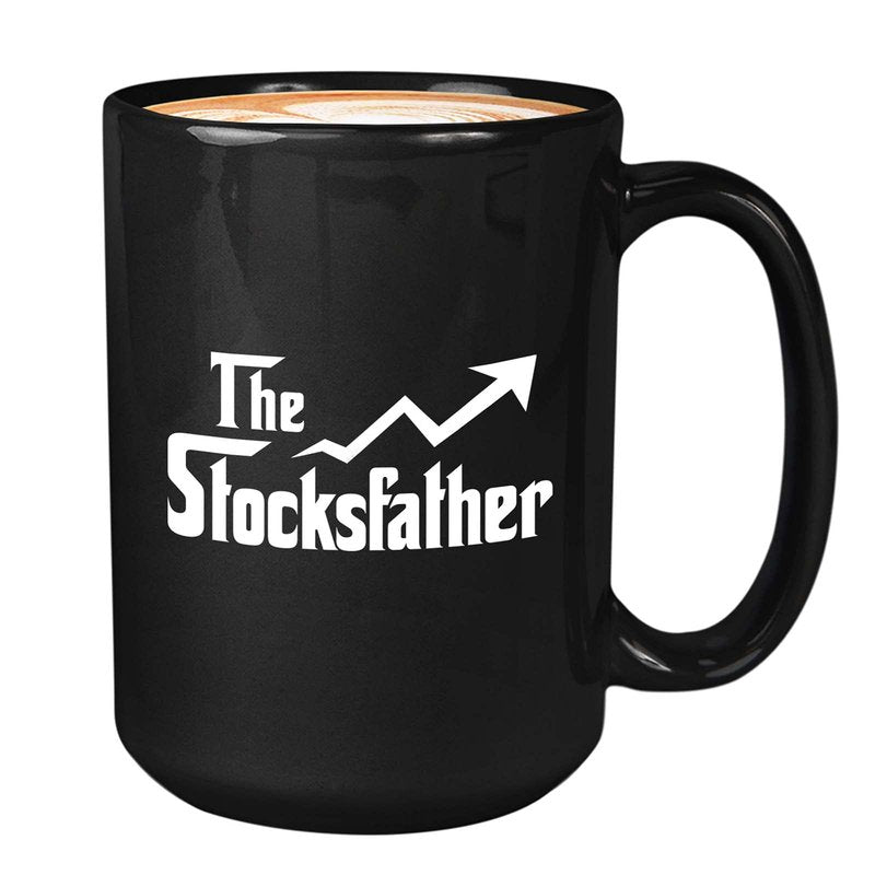 Stock Trader Coffee Mug - The Stocksfather - Investment Stock Market Traders Brokers Financial Adviser 15oz Black