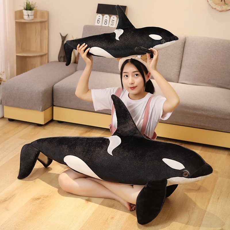 pangcangshu Nice Simulation Killer Whale Plush Toys Stuffed Orcinus Orca Fish Doll Shark Cartoon Soft Sleep Pillow Kids Girls Baby Easter, Thanksgiving, Christmas, New Year's Gifts(19 inch)