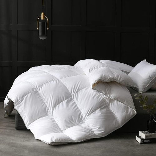 APSMILE Down Feather Fibers Duvet Insert - Ultra-Soft All Season Comforter | Full/Queen Size, White 90x90