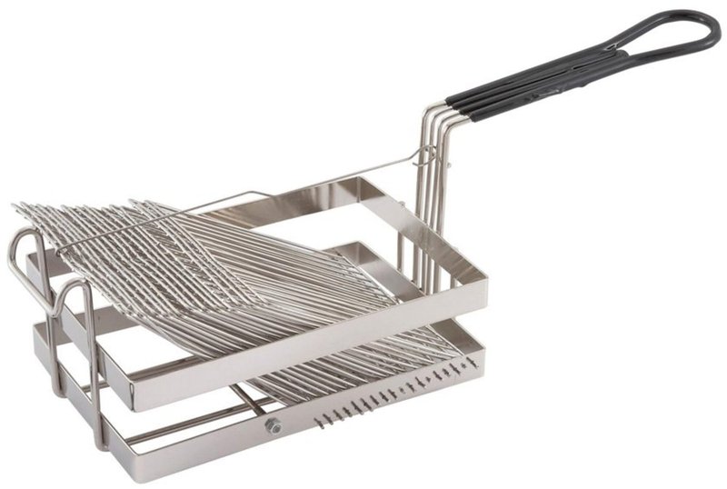 Winco Tostada Basket - Deep Fryer Holder for 18 6-Inch Shells, Heavy-Duty with Grip Handle