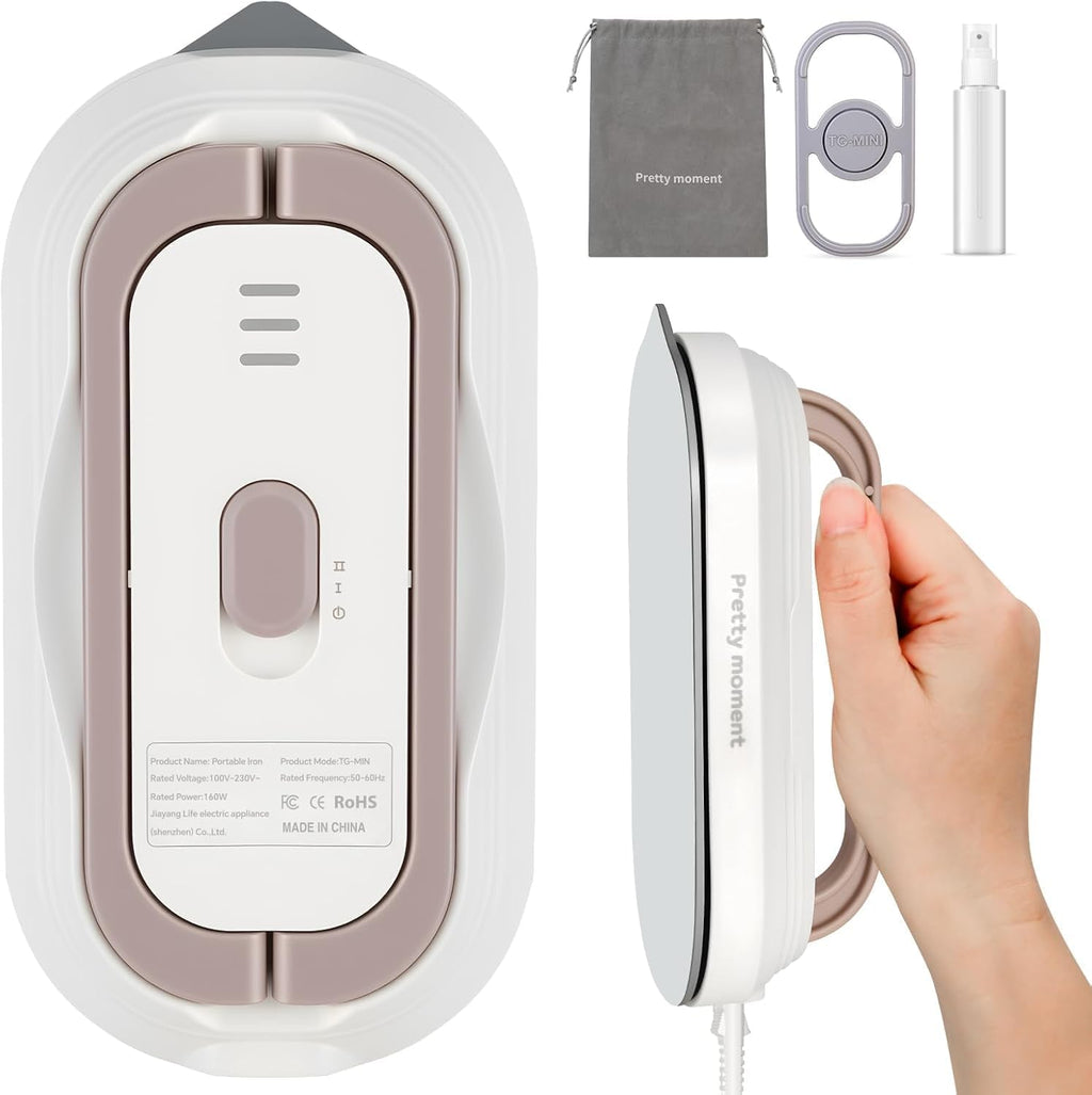 Skiennix Travel Iron - Mini Dry Iron with Global Voltage, 300W, Ceramic Soleplate, Lightweight 0.8lbs