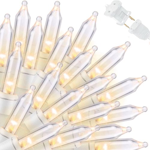 LAMPHOME 100 Count Clear Christmas String Lights - 19.6ft Waterproof Indoor & Outdoor Fairy Lights for Holiday Decor