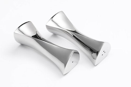 YcQuixoti Salt and Pepper Combo Set，2-Piece, Triangular Prism, Mirror Finish, 18/8 Stainless Steel Seasoning Jars, for Table, RV, Camping, BBQ