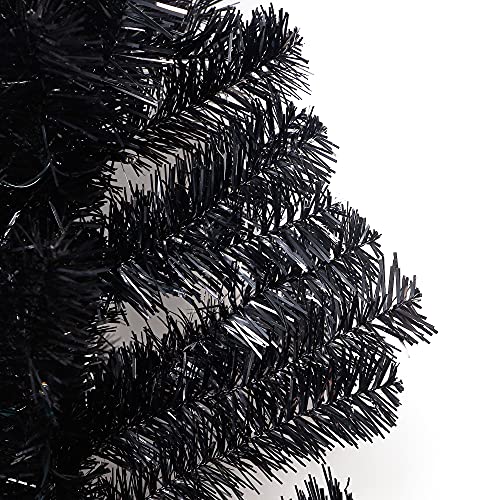 4FT Lighted Black Halloween Tree with 70 Purple LED Lights & Timer