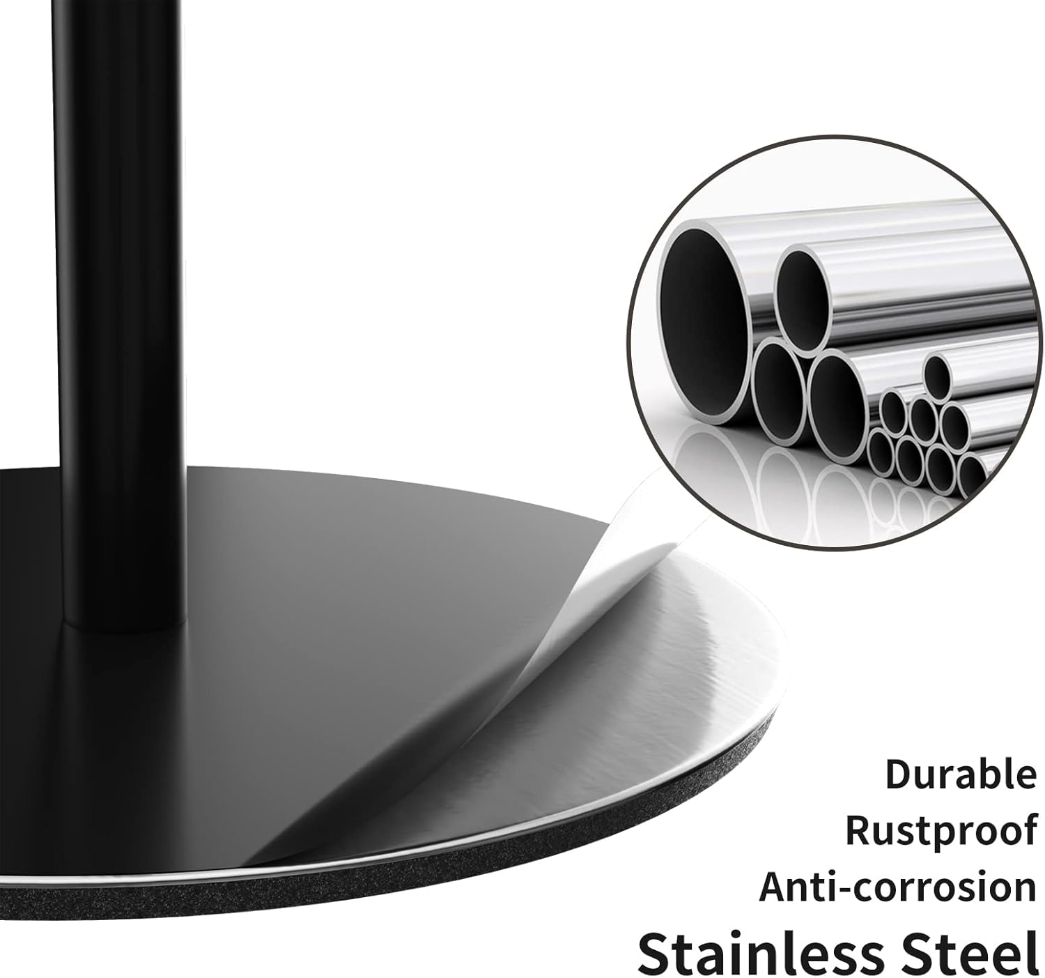 Regine Switzerland Black Toilet Paper Holder - Stainless Steel Free-Standing Dispenser for 4 Rolls