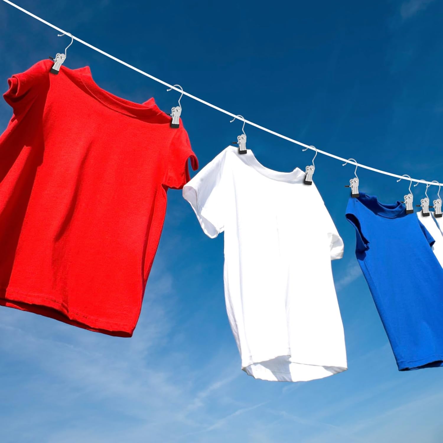 Skiennix 24 Pack Hanger Clips - Versatile Multi-Function Clip Hooks for Laundry & Closet Organization