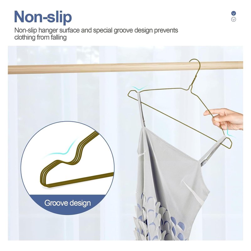 SPECILITE Wire Hangers 150 Pack, Metal Wire Clothes Hanger Bulk for Coats, Space Saving Metal Hangers 16.7 Inch Ultra Thin Non Slip with Groove, for Standard Size Suits, Shirts, Pants, Skirts-Silver