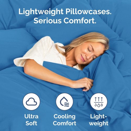 King Pillow Cases by [Brand Name] - Ultra Soft Hotel Quality Covers | Comfy, Wrinkle-Free & Stain Resistant - 2 Piece Set in Royal Blue