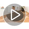 Half Circle Dirt Trapper Indoor Door Mat 17" x 30" - Non-Slip Entryway Rug