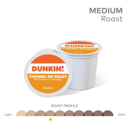 Dunkin' Caramel Me Crazy Coffee - 88 Flavorful Keurig K-Cup Pods for a Sweet Brew