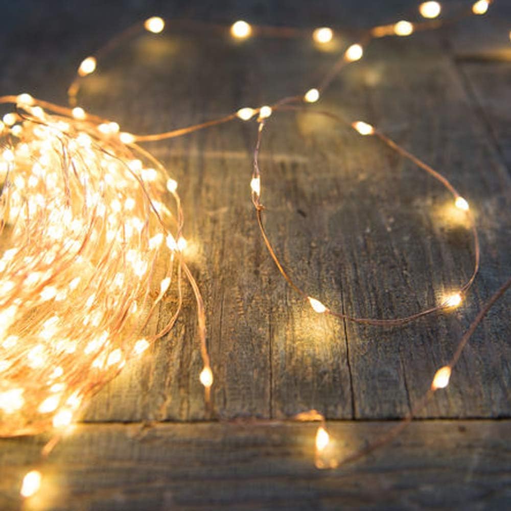Perfectday 200 LED Copper Fairy String Lights - 66 FT Warm White Waterproof USB Powered for Indoor & Outdoor Decor