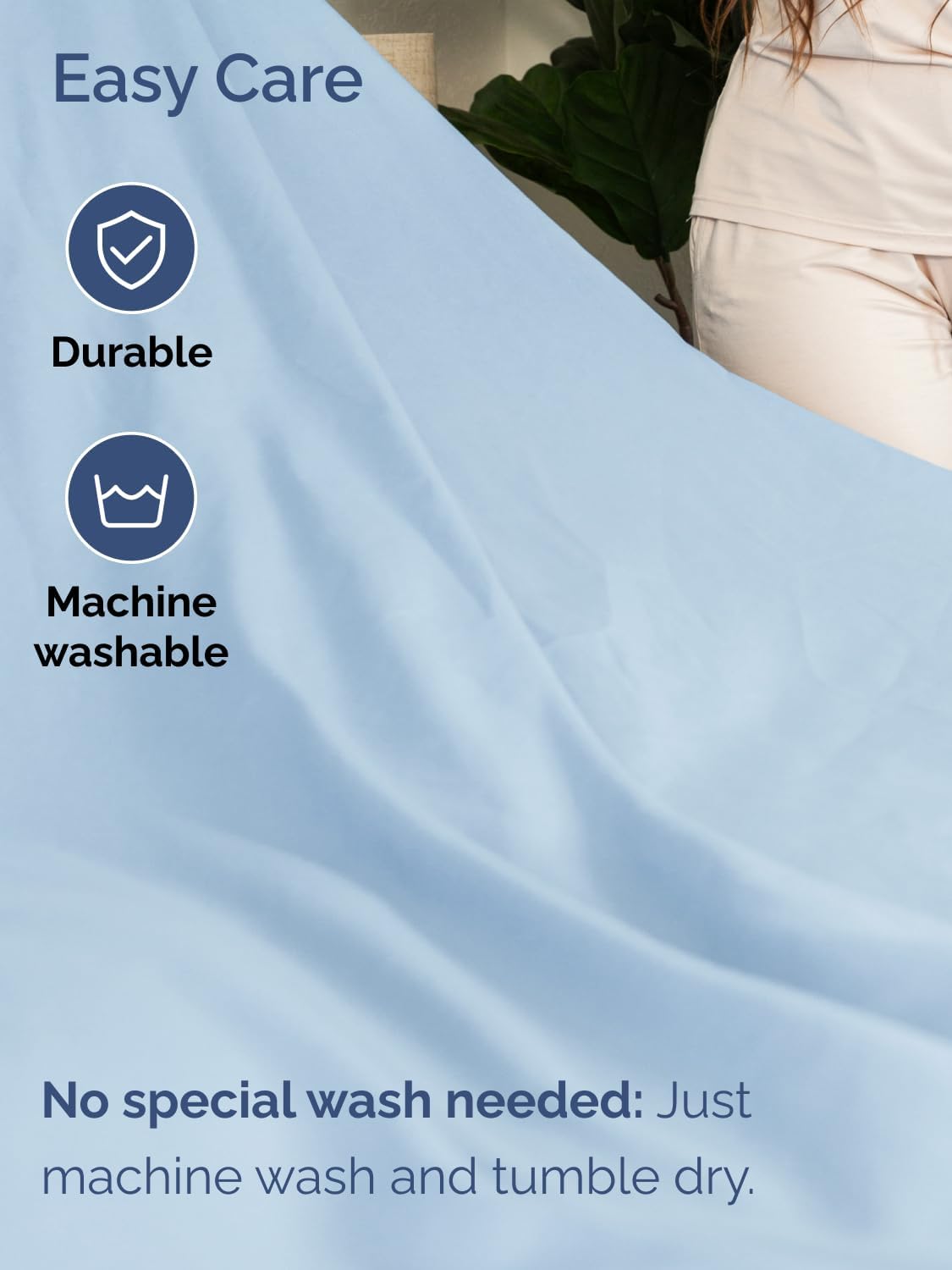 Skiennix Extra Deep King Sheet Set - 6 Piece Breathable Cooling Bedding - Soft Wrinkle-Free Light Blue