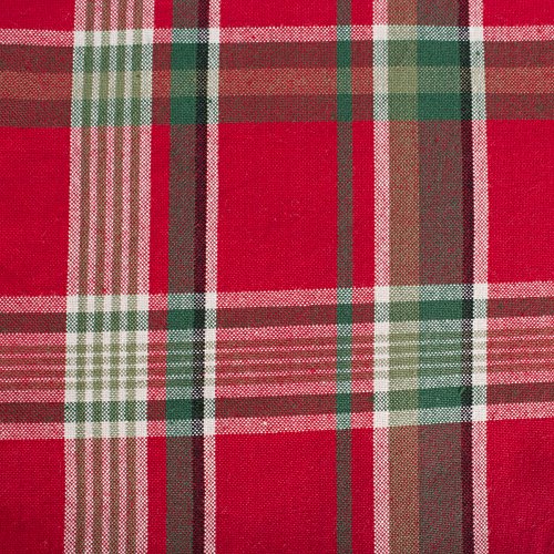 DII Holiday Red Plaid Cotton Napkin Set 18x18 Inches - Pack of 6