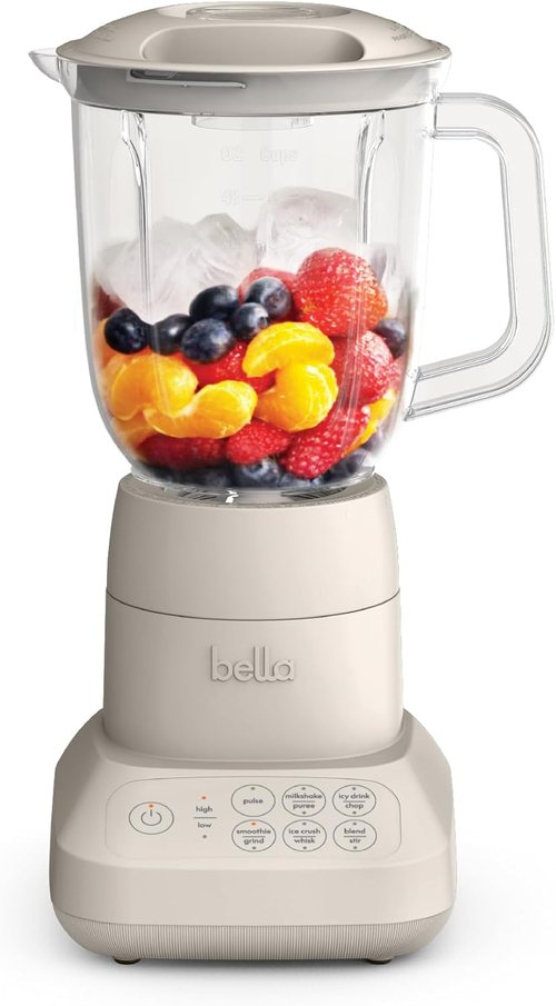 Bella 10 Speed Countertop Blender - Juicer & Smoothie Maker with 48oz Capacity, Dishwasher Safe, Stainless Steel Blade