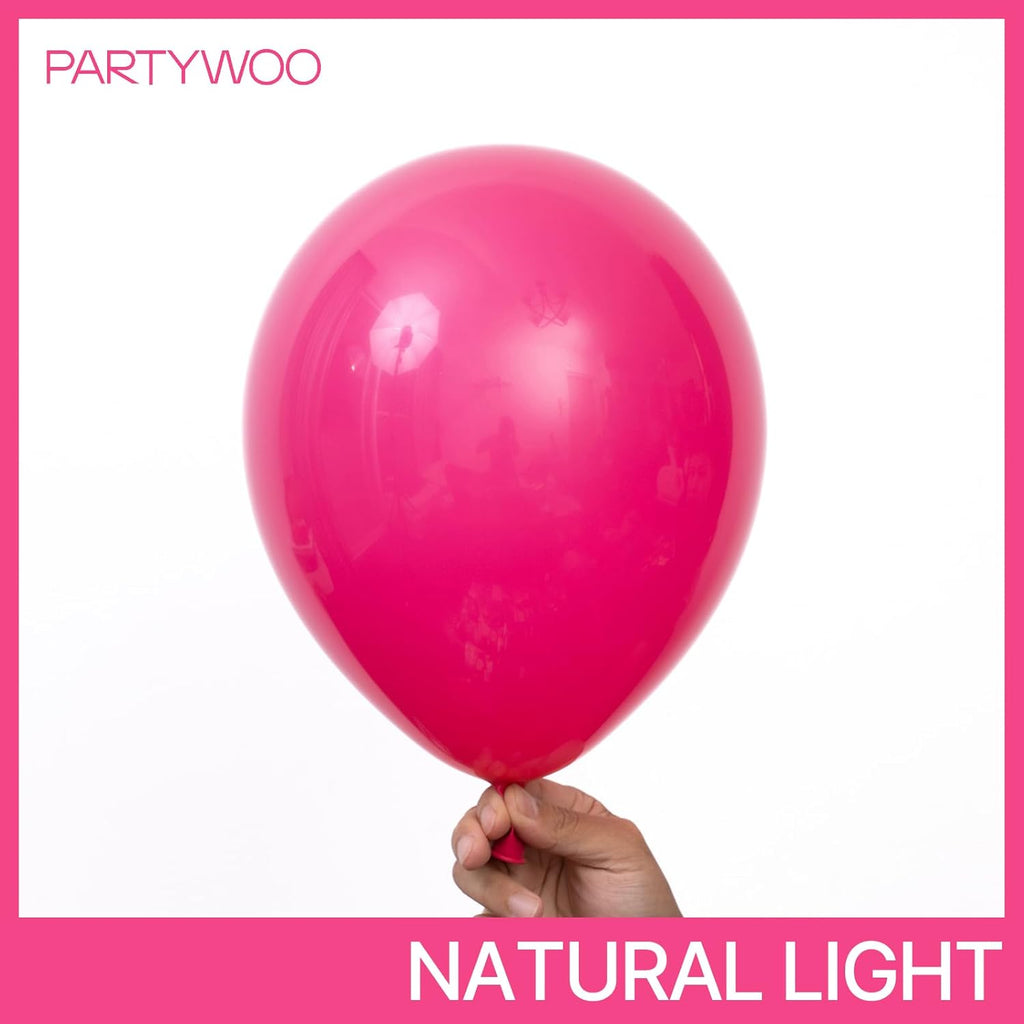 PartyWoo Hot Pink Balloon Arch Kit - 127pcs in Various Sizes for Baby Shower & Birthday Decor | Magenta Fuchsia