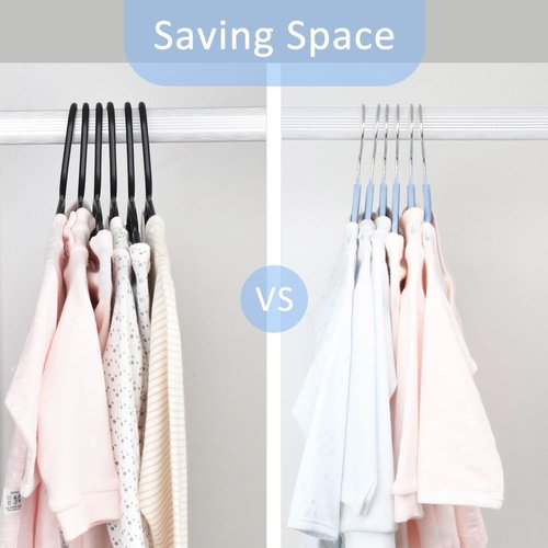 ManGotree Kids Velvet Clothes Hangers - Space-Saving Non-Slip Design | 15-Pack in Blue