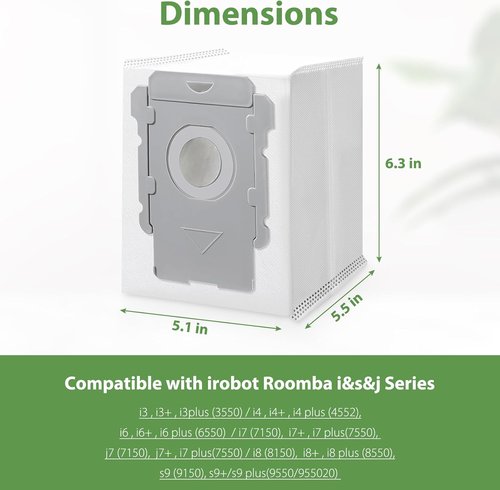 iRobot 18-Pack Vacuum Bags | Compatible with Roomba i7, i8, j7, s9 & All Clean Base