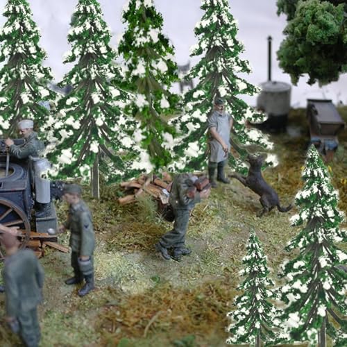22-Piece Mini Snow Pine Trees Set (2-6 Inch) for Christmas Village & Dioramas