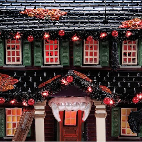 Lighted Halloween Vampire House Ceramic Village Building Decor, 7.87-Inch