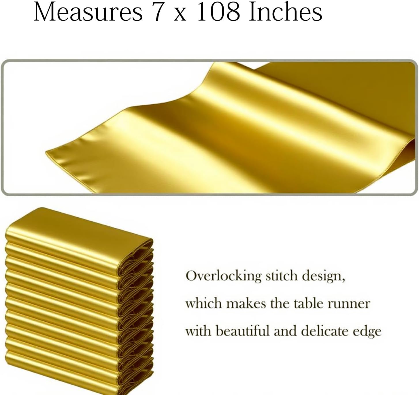 Wedding Satin Gold Chair Sashes by [Brand Name] - 50 Pack Fitted Ribbons for Party Decor | 7x108 Inches