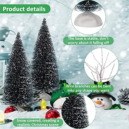 Sumind 12 Pcs Mini Christmas Village Snow Trees – Vivid Style