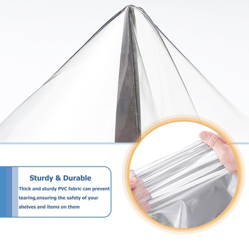 Dalema Waterproof Shelf Cover,Durable Dustproof Storage Wire Rack Covers,Outdoor Shelving Covers for Wire Shelves with Zipper 36''x18''x72'',Clear,Cover Only