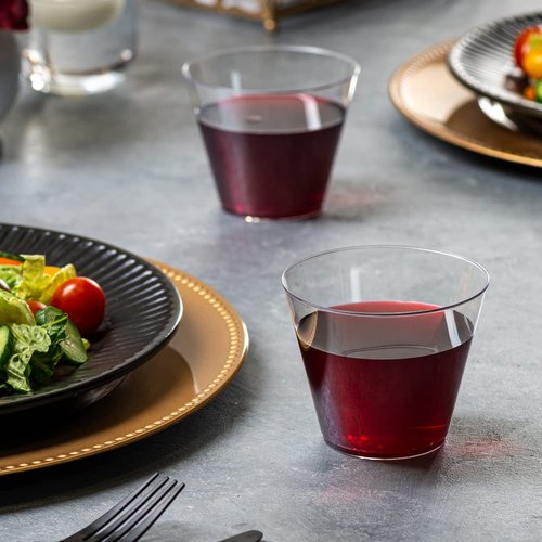 SETUP 9 oz Clear Hard Plastic Shot Glasses [100 Count] Small Disposable Shot Cups for Cocktails & Parties