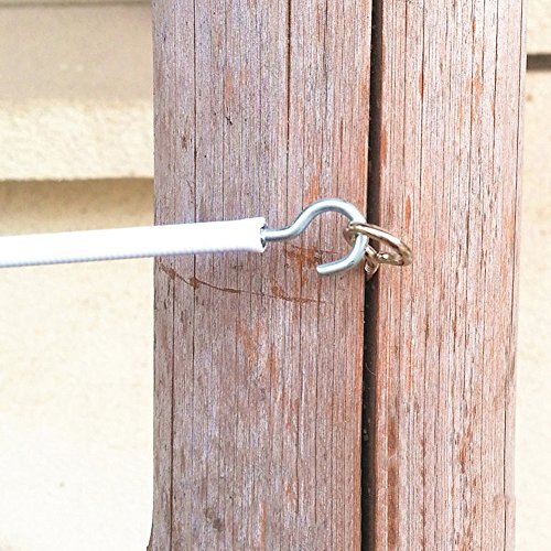 White Net Curtain Wire Kit - Adjustable Hanging Cable with Hooks and Eyes