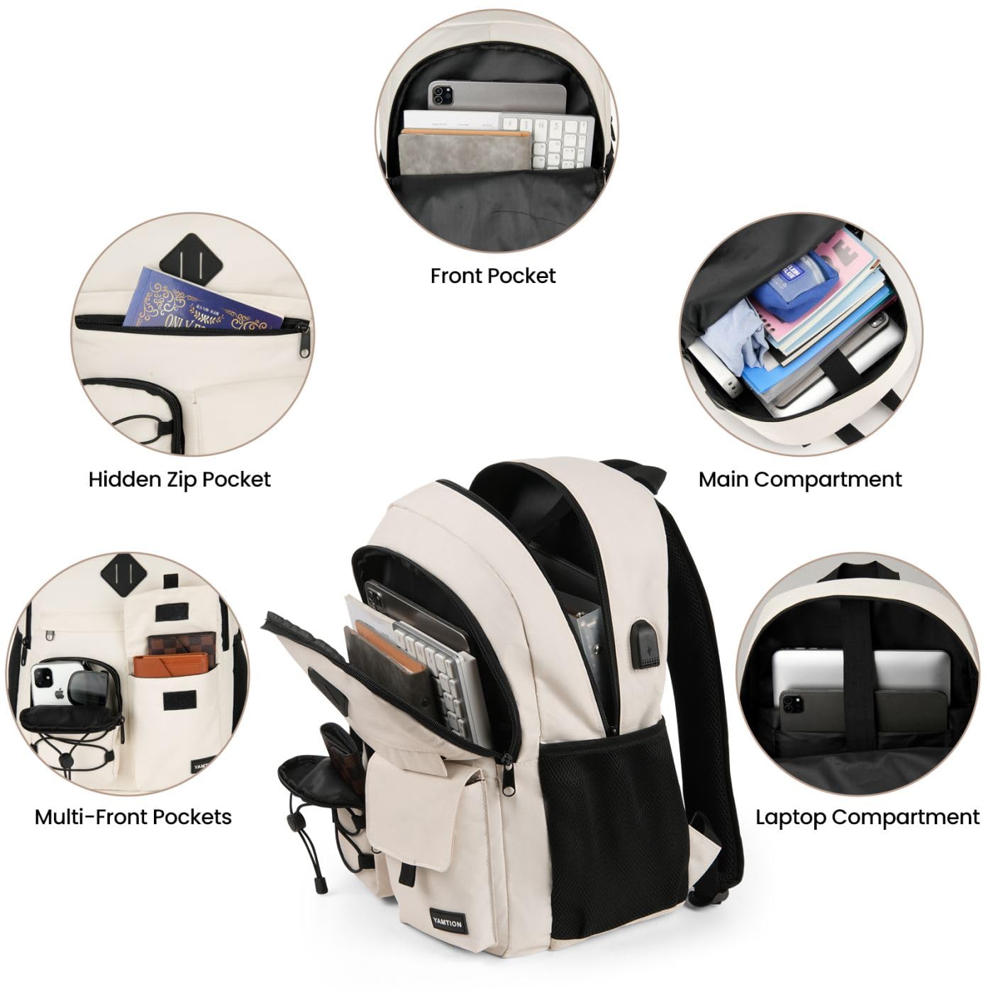 YAMTION School Backpack for Women,Bookbag for Teen Girls Backpack College Laptop School Bags,Mochilas Mujer Morrales Escuela