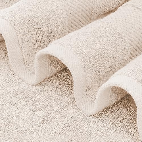 4-Pack Organic Cotton Bath Sheets 36x70 Inch, 650 GSM Plush Quick Dry Towels
