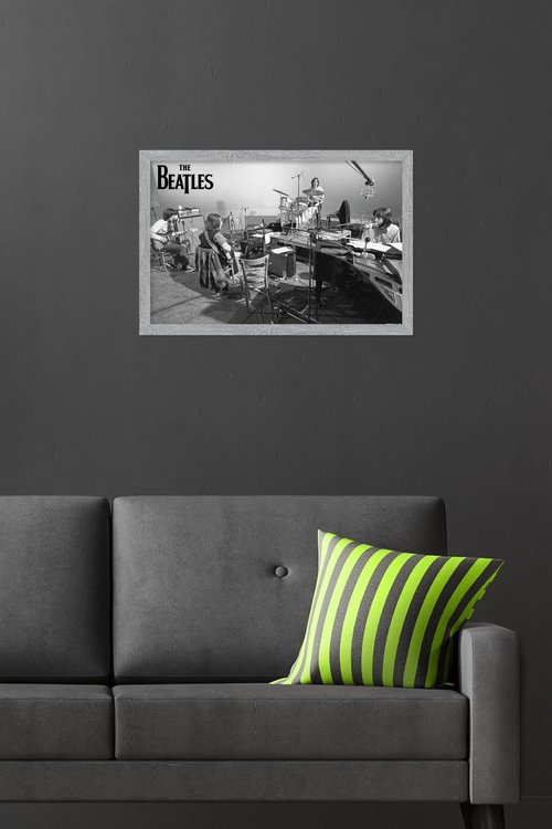 The Beatles - Let It Be Studio Wall Poster, 22.4L" x 14.7W", Gray Framed Version