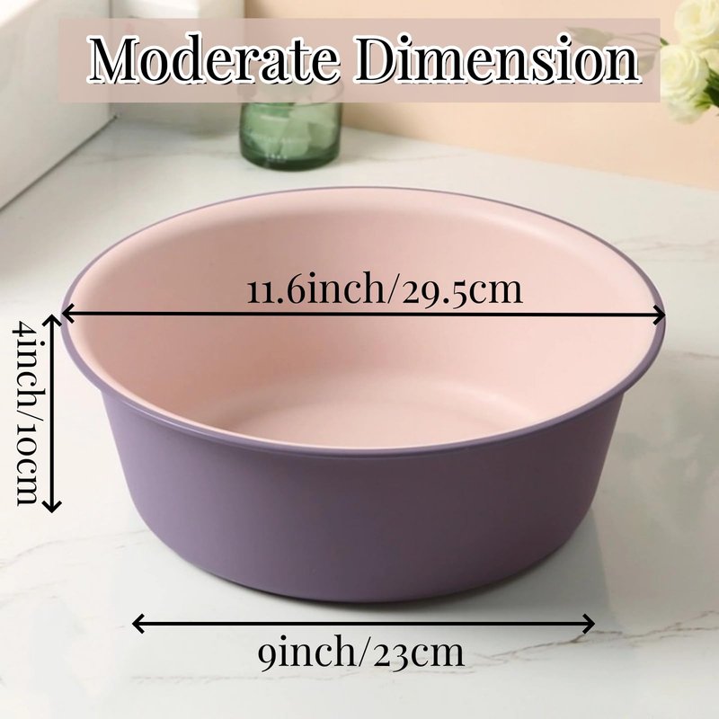 ZAVOOS 8 Pieces Round Plastic Wash Basin, 5 Quart Portable Laundry Hand Wash Dish Pan, Stackable Space Saving Camping Washing Tub for Kitchen Sink, Washing Storage Cleaning Supplies