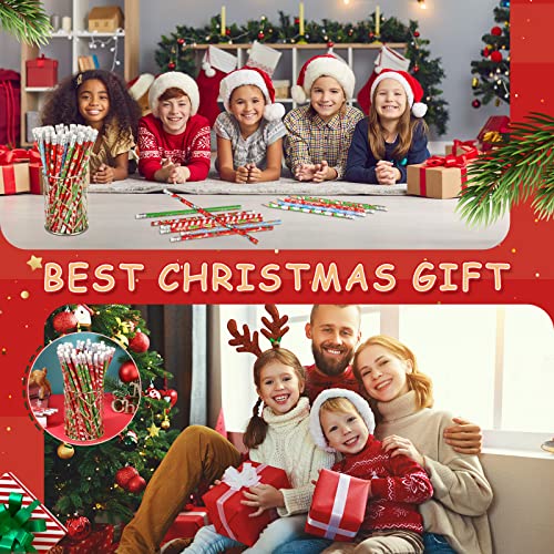 Yexiya 360 Pcs Christmas Pencil Set with Erasers - Snowman Santa Tree Assorted Holiday Stationery - Variation 1