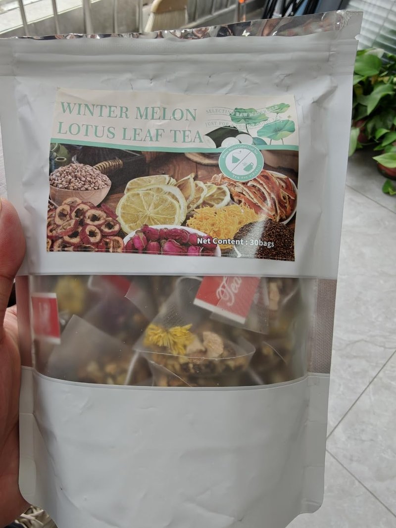 Winter Melon Lotus Leaf Tea,30 Bags Oil Cleaning Tea,lotus leaftea,winter melontea,9 Ingredients Blend Formula (30pc)