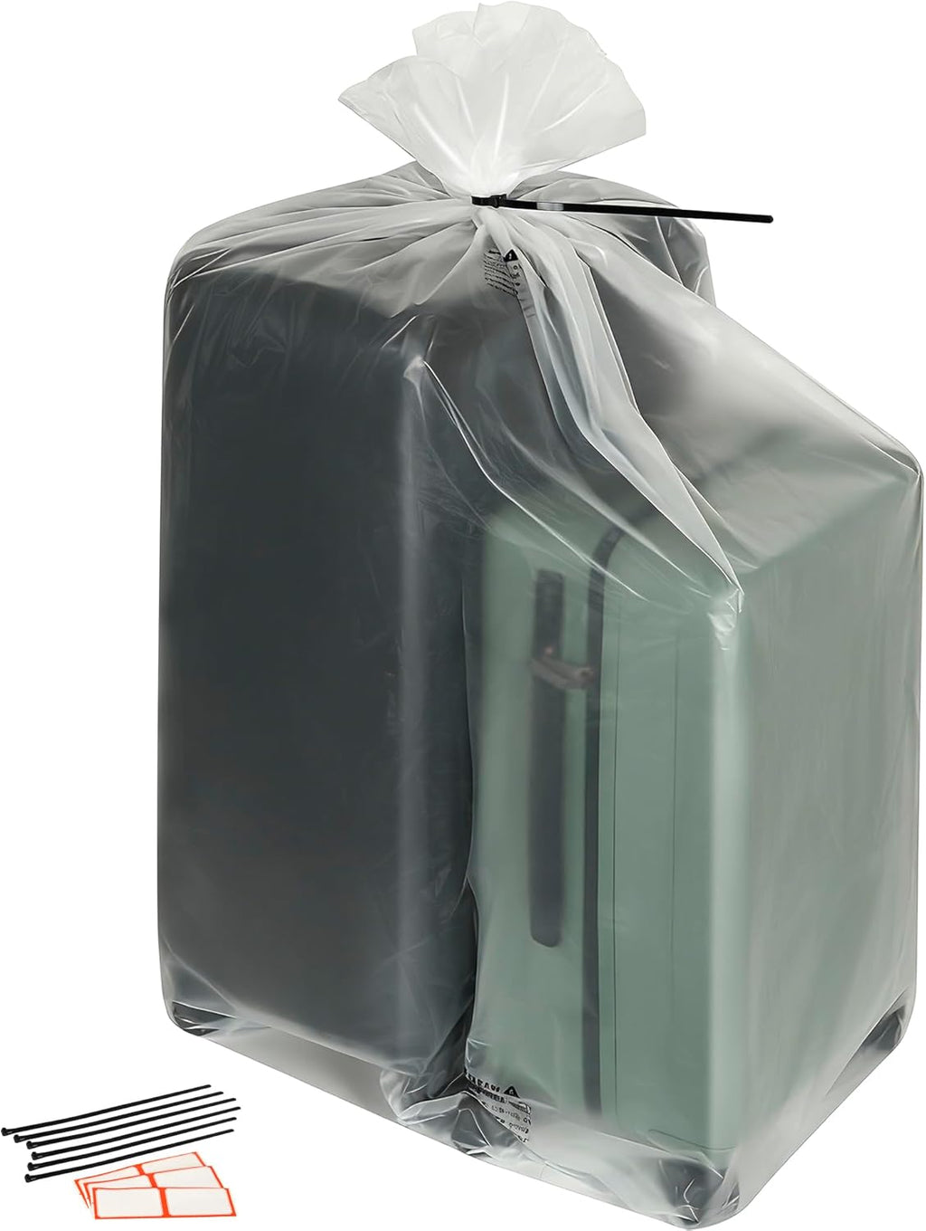 Storage Standard 6-Pack Large Clear Plastic Bags - Waterproof Heavy-Duty Zip Ties for Luggage & Travel Gear | 40 x 60 Inches