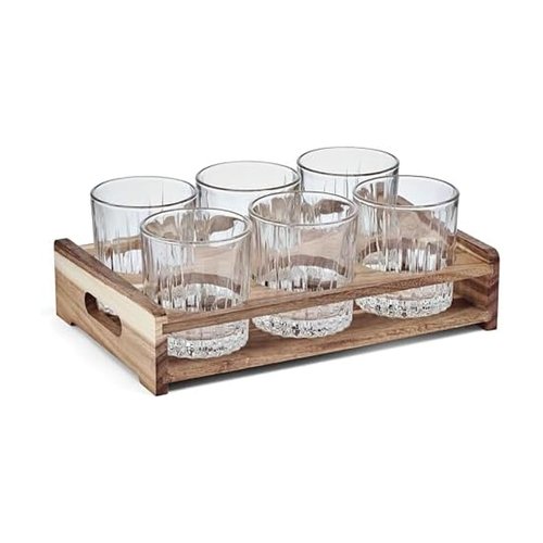 Mikasa Glenwood Double Old Fashioned Whiskey Bar Caddy Set, 7 Piece