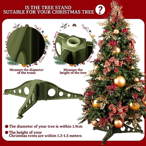Artificial Christmas Tree Stand Replacement - Green Tripod Base (0.75" Pole)
