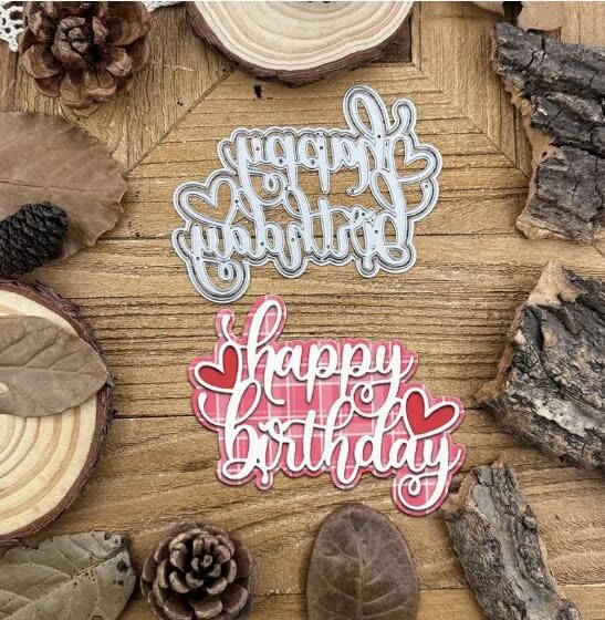Happy Birthday Metal Die Cuts for Card Making & Scrapbooking - Christmas & Party Letter Stencils