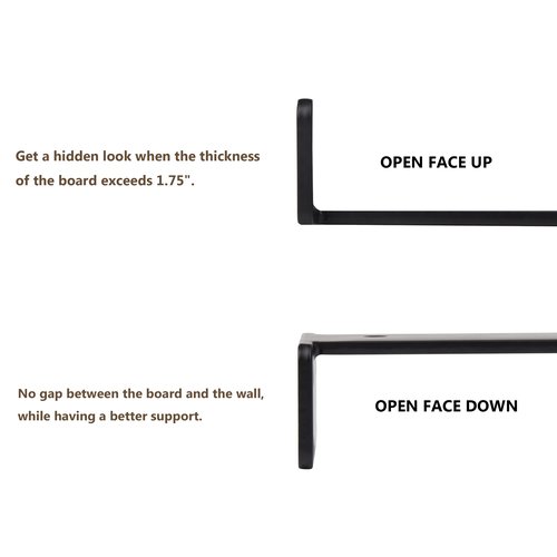 NEODROP 12 Pack 6 Inch Floating Shelf Brackets, Heavy Duty Hidden Wall L-Brackets for Kitchen, Fireplace Mantels, Bookshelves | Floating Shelf Hardware | Black Powder Coated Steel