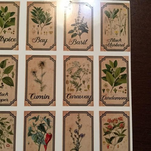 Herb and Spice Apothecary Labels - Vintage Sticker Set for Jars and Bottles | 24 Unique Designs