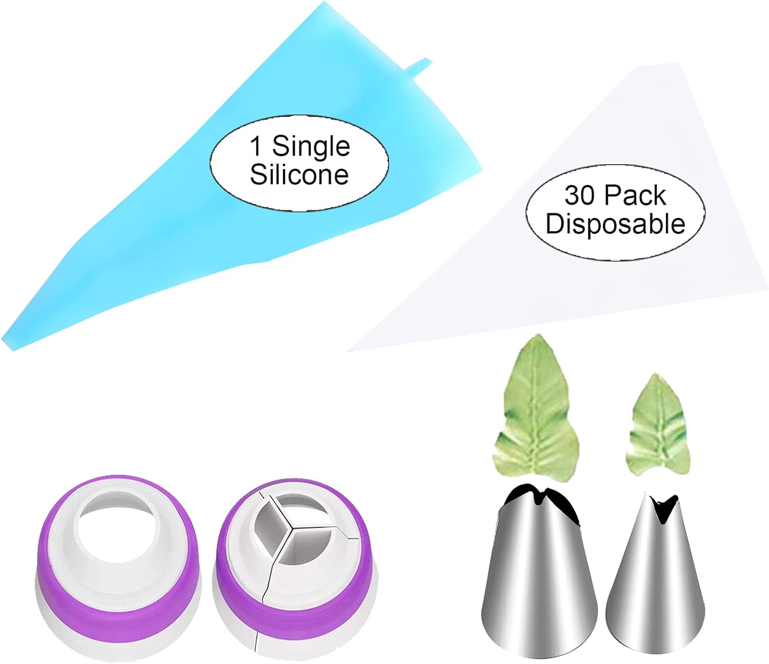 YLYL 47-Piece Russian Piping Tips Set - 12 Flower Icing Nozzles & Baking Supplies for Cakes, Cookies, Cupcakes