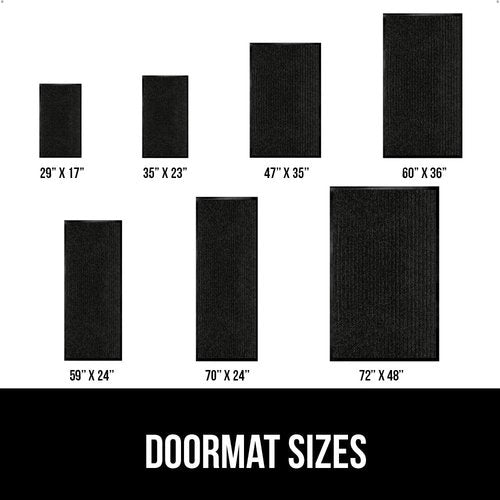 Gorilla Grip Waterproof Traffic Guard Door Mat - Heavy Duty Entryway Rug for Home & Office | 29x17, Black