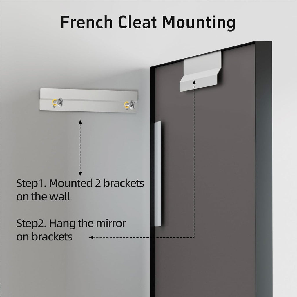 Regine Switzerland Black Vanity Wall Mirror - 22x30 Inch Rectangular Aluminum Framed Bathroom Mirror | Anti-Rust Tempered Glass, Versatile Horizontal/Vertical Design