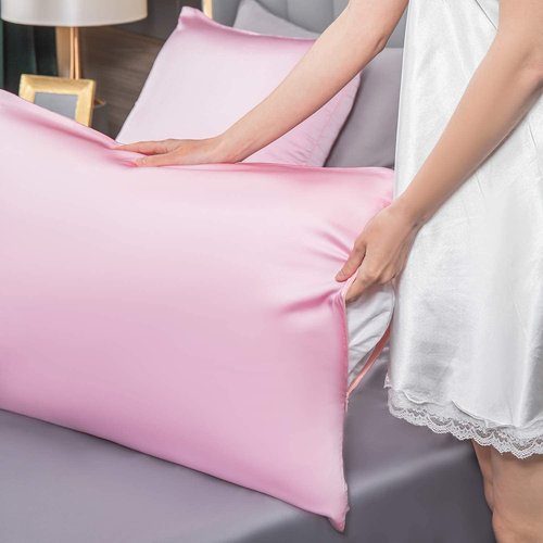 Mulberry Silk Pillowcase - Toddler Size Kids Silk Pillow Cover | Soft, Breathable, Allergen-Proof - Pink