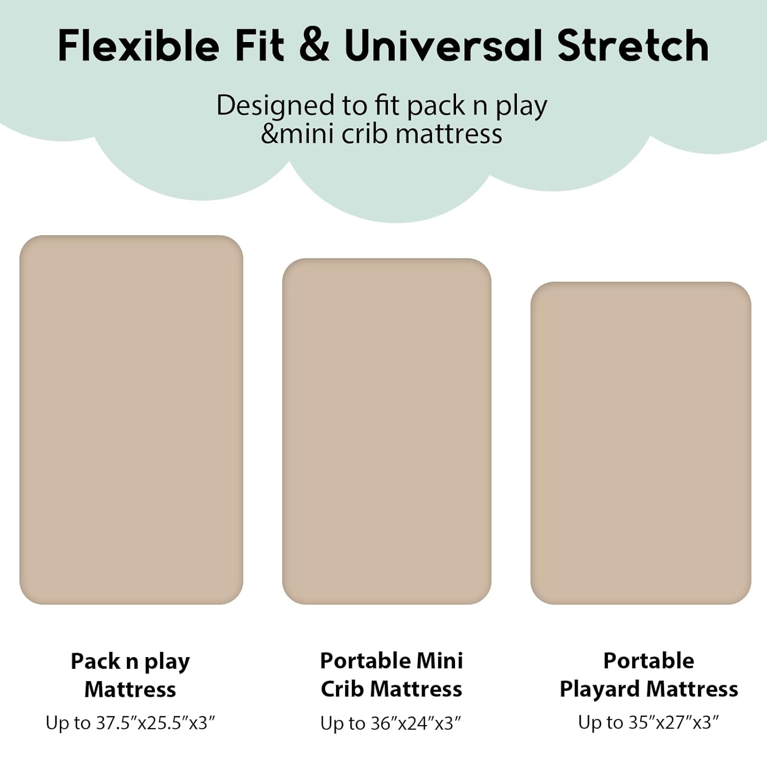 Yoofoss Fitted Pack and Play Sheets - Soft, Breathable Mini Crib Sheets 2-Pack | Apricot & Green