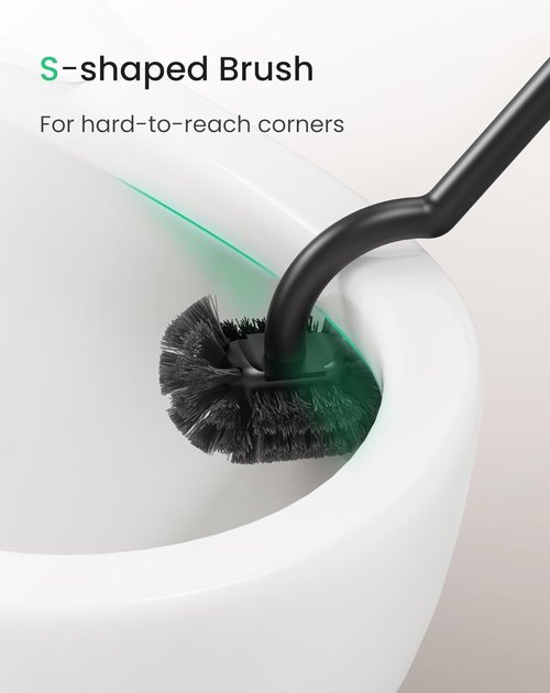 Cesun Toilet Brush Set - Stylish Holder & 1.6 Gallon Trash Can for Bathroom Organization